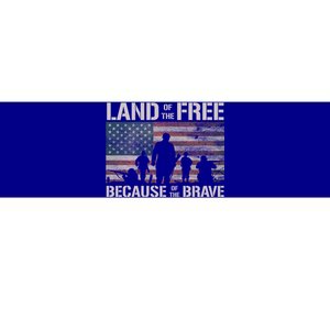 Land Of The Free Because Of The Brave American Flag Meaningful Gift Bumper Sticker