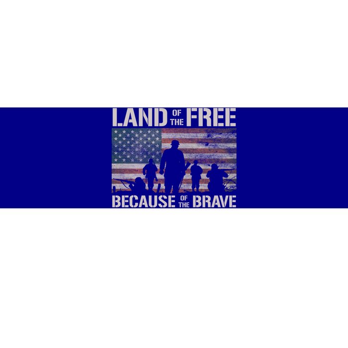 Land Of The Free Because Of The Brave American Flag Meaningful Gift Bumper Sticker