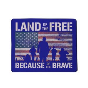 Land Of The Free Because Of The Brave American Flag Meaningful Gift Mousepad