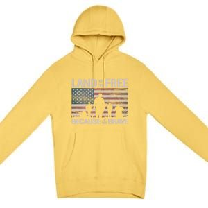 Land Of The Free Because Of The Brave American Flag Cool Gift Premium Pullover Hoodie