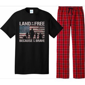 Land Of The Free Because Of The Brave American Flag Cool Gift Pajama Set