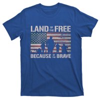 Land Of The Free Because Of The Brave American Flag Cool Gift T-Shirt