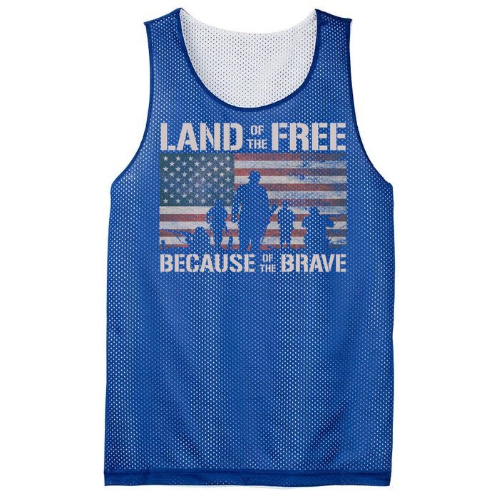 Land Of The Free Because Of The Brave American Flag Cool Gift Mesh Reversible Basketball Jersey Tank