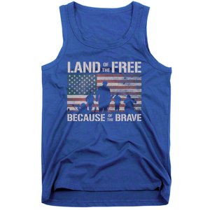 Land Of The Free Because Of The Brave American Flag Cool Gift Tank Top