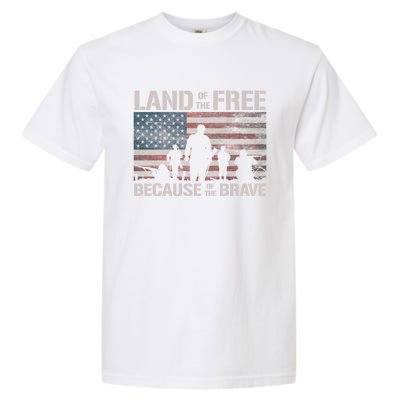 Land Of The Free Because Of The Brave American Flag Cool Gift Garment-Dyed Heavyweight T-Shirt