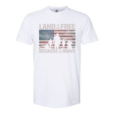 Land Of The Free Because Of The Brave American Flag Cool Gift Softstyle CVC T-Shirt