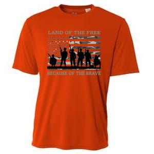 Land Of The Free Because Of The Brave Urban Camo Troops Cute Gift Cooling Performance Crew T-Shirt