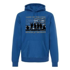 Land Of The Free Because Of The Brave Urban Camo Troops Cute Gift Premium Hoodie