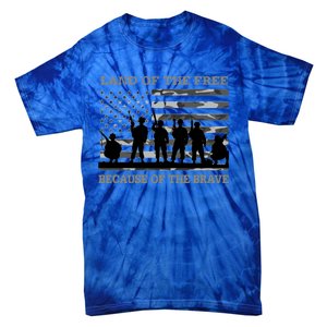 Land Of The Free Because Of The Brave Urban Camo Troops Cute Gift Tie-Dye T-Shirt