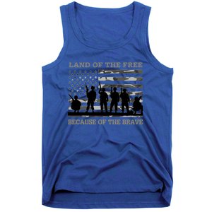 Land Of The Free Because Of The Brave Urban Camo Troops Cute Gift Tank Top