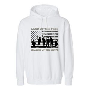 Land Of The Free Because Of The Brave Urban Camo Troops Cute Gift Garment-Dyed Fleece Hoodie