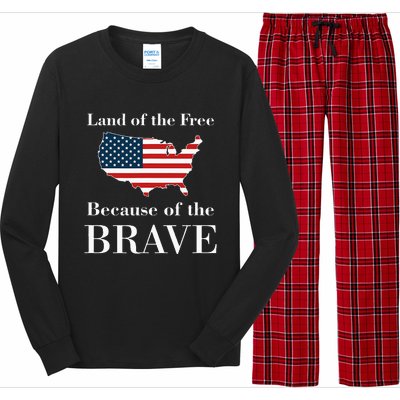 Land Of The Free Because Of The Brave Long Sleeve Pajama Set