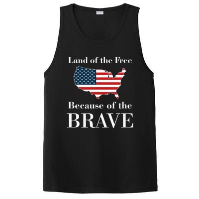 Land Of The Free Because Of The Brave PosiCharge Competitor Tank