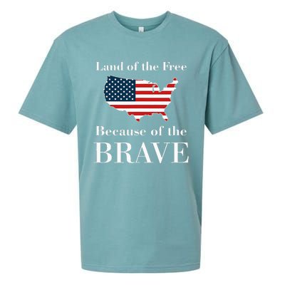 Land Of The Free Because Of The Brave Sueded Cloud Jersey T-Shirt