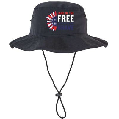 Land Of The Free Because Of The Brave American 4th Of July Great Gift Legacy Cool Fit Booney Bucket Hat