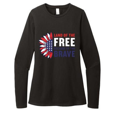 Land Of The Free Because Of The Brave American 4th Of July Great Gift Womens CVC Long Sleeve Shirt