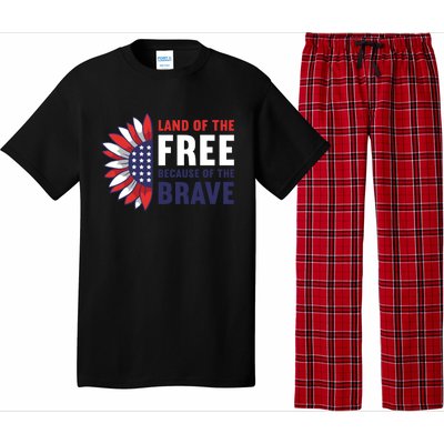 Land Of The Free Because Of The Brave American 4th Of July Great Gift Pajama Set