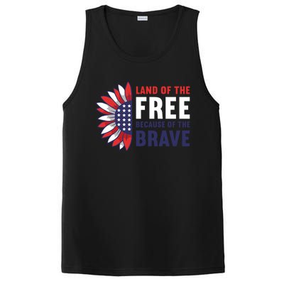 Land Of The Free Because Of The Brave American 4th Of July Great Gift PosiCharge Competitor Tank