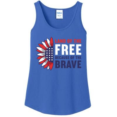 Land Of The Free Because Of The Brave American 4th Of July Great Gift Ladies Essential Tank