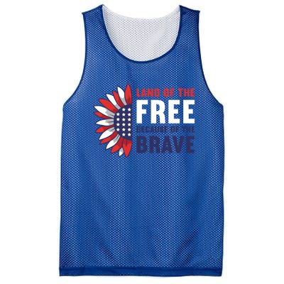 Land Of The Free Because Of The Brave American 4th Of July Great Gift Mesh Reversible Basketball Jersey Tank