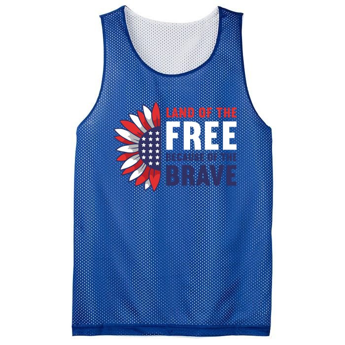 Land Of The Free Because Of The Brave American 4th Of July Great Gift Mesh Reversible Basketball Jersey Tank