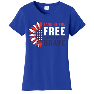 Land Of The Free Because Of The Brave American 4th Of July Great Gift Women's T-Shirt