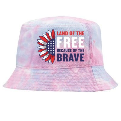 Land Of The Free Because Of The Brave American 4th Of July Great Gift Tie-Dyed Bucket Hat