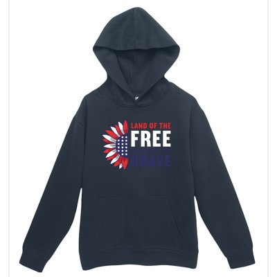 Land Of The Free Because Of The Brave American 4th Of July Great Gift Urban Pullover Hoodie