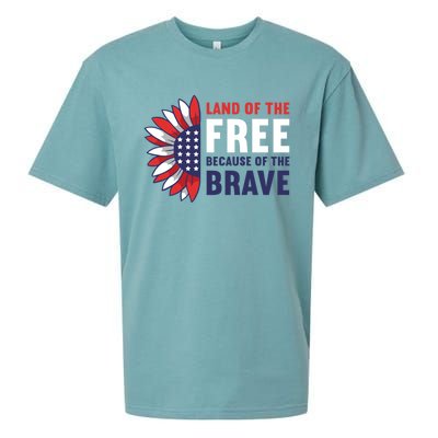 Land Of The Free Because Of The Brave American 4th Of July Great Gift Sueded Cloud Jersey T-Shirt