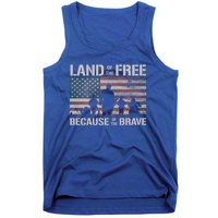 Land Of The Free Because Of The Brave American Flag Gift Tank Top