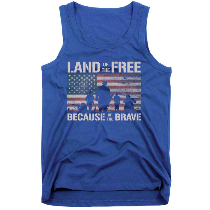 Land Of The Free Because Of The Brave American Flag Gift Tank Top