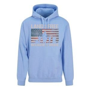 Land Of The Free Because Of The Brave American Flag Gift Unisex Surf Hoodie