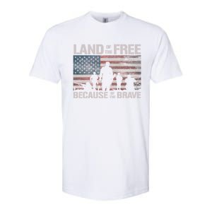 Land Of The Free Because Of The Brave American Flag Gift Softstyle CVC T-Shirt