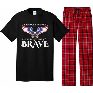 Land Of The Free Because Of The Brave Patriot Usa Gift Pajama Set