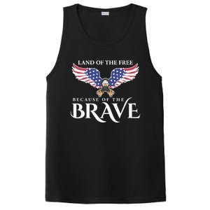 Land Of The Free Because Of The Brave Patriot Usa Gift PosiCharge Competitor Tank