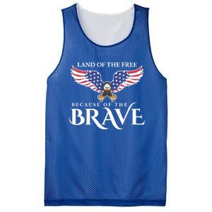 Land Of The Free Because Of The Brave Patriot Usa Gift Mesh Reversible Basketball Jersey Tank