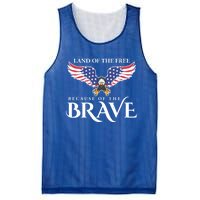 Land Of The Free Because Of The Brave Patriot Usa Gift Mesh Reversible Basketball Jersey Tank