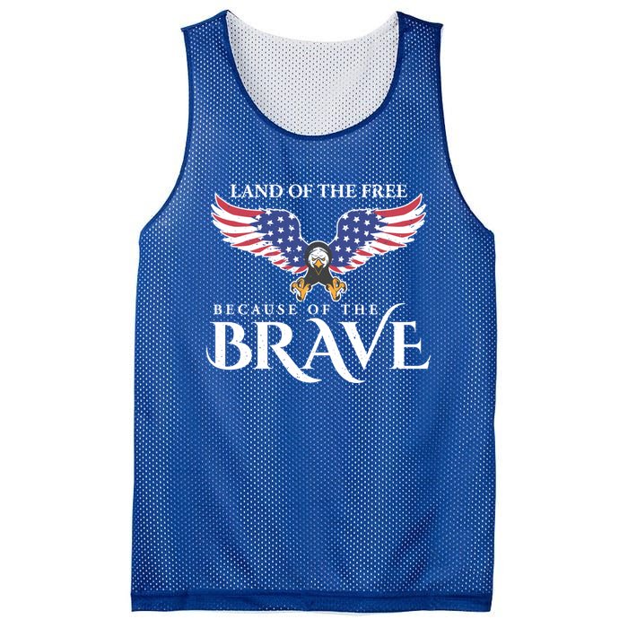 Land Of The Free Because Of The Brave Patriot Usa Gift Mesh Reversible Basketball Jersey Tank