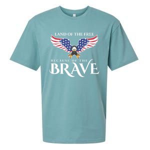 Land Of The Free Because Of The Brave Patriot Usa Gift Sueded Cloud Jersey T-Shirt