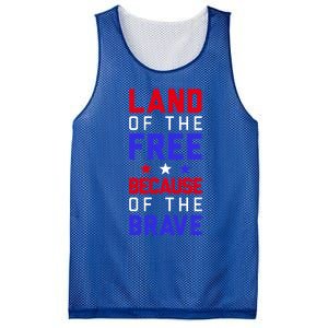 Land Of The Free Because Of The Brave Flag Patriotic Gift Mesh Reversible Basketball Jersey Tank