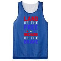 Land Of The Free Because Of The Brave Flag Patriotic Gift Mesh Reversible Basketball Jersey Tank