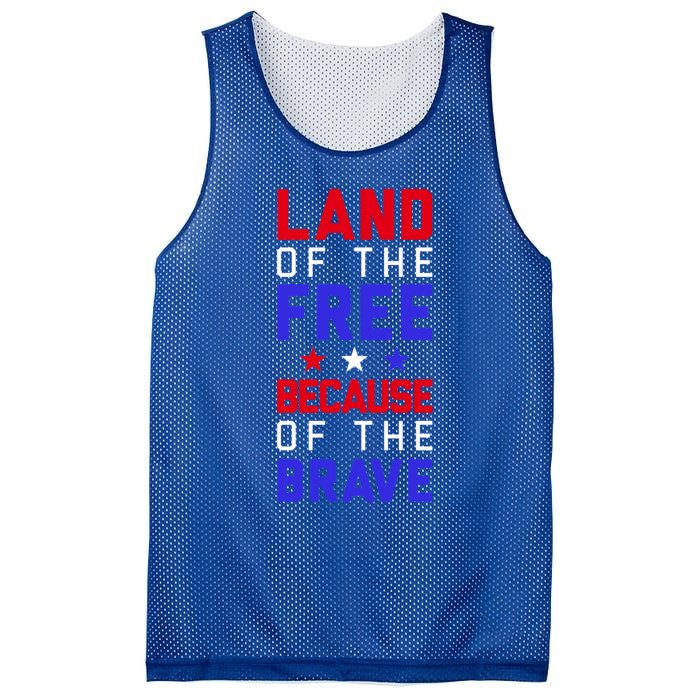 Land Of The Free Because Of The Brave Flag Patriotic Gift Mesh Reversible Basketball Jersey Tank