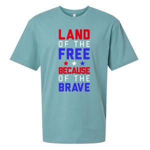 Land Of The Free Because Of The Brave Flag Patriotic Gift Sueded Cloud Jersey T-Shirt