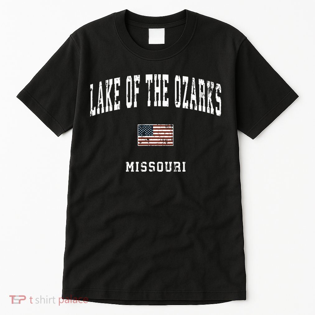 Lake Of The Ozarks Missouri Mo Vintage American Flag Sports Tall T-Shirt