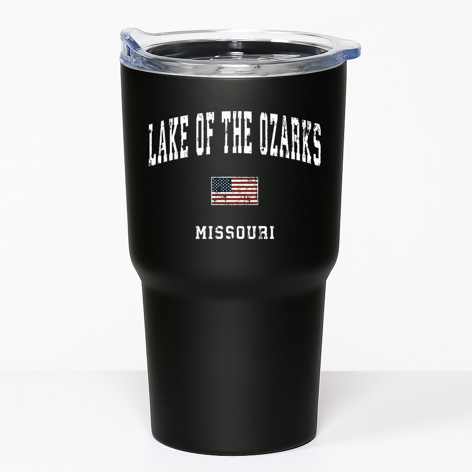 Lake Of The Ozarks Missouri Mo Vintage American Flag Sports Tumbler