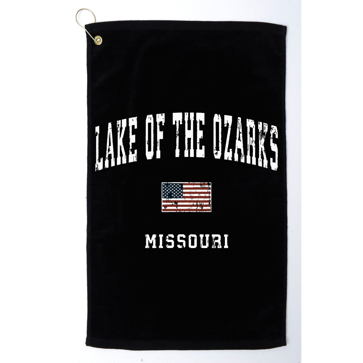 Lake Of The Ozarks Missouri Mo Vintage American Flag Sports Golf Towel