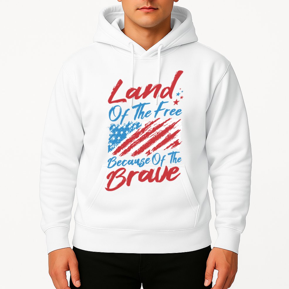 Land Of The Free Because Of The Brave American Flag Hoodie