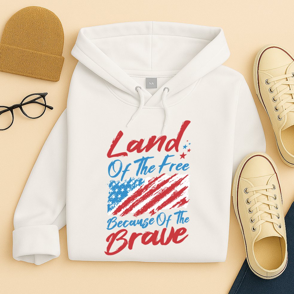 Land Of The Free Because Of The Brave American Flag Hoodie