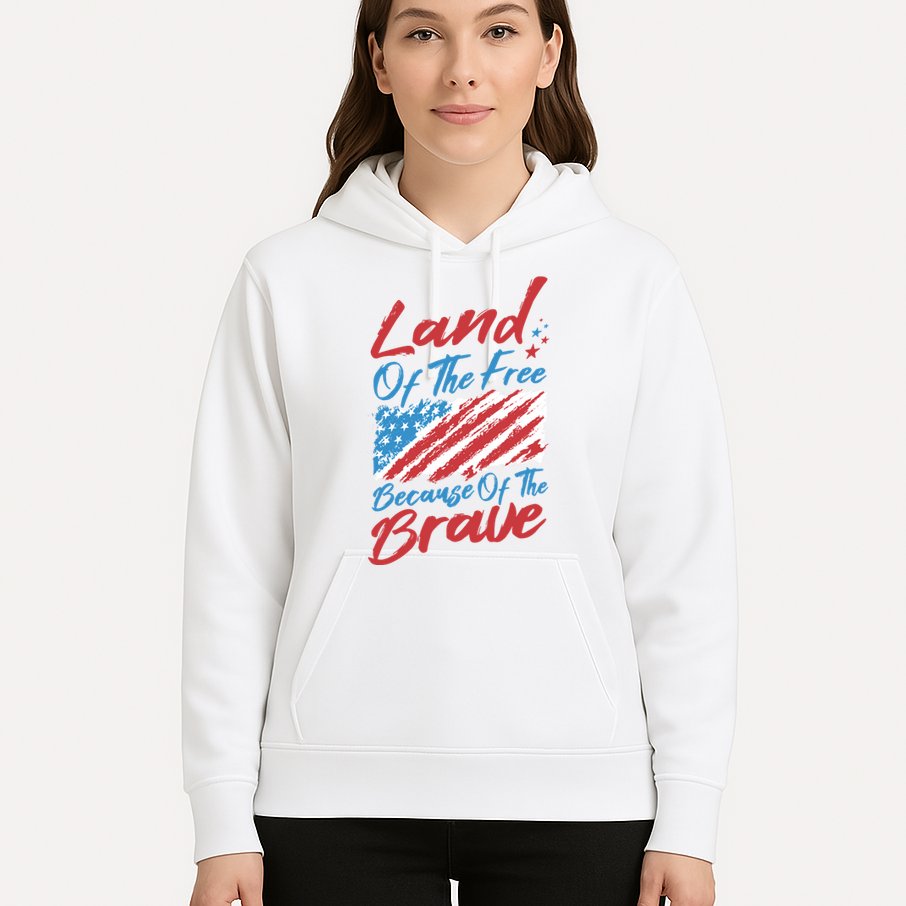 Land Of The Free Because Of The Brave American Flag Hoodie