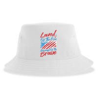 Land Of The Free Because Of The Brave American Flag Sustainable Bucket Hat